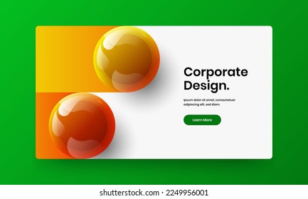 Abstraktes Konzept für 3D-Bälle. Vivid Web-Banner Vektordesign-Layout.