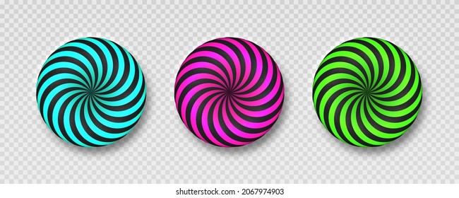 Resumen de bolas 3d con textura de rayas onduladas.