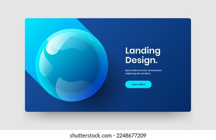 Abstract 3D balls website illustration. Simple company identity design vector template.