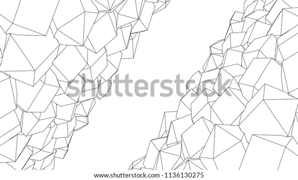 Abstract 3d Banner Geometric Low Poly Stock Vector Royalty Free
