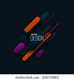 Abstract 3d banner with linear paper shapes. Vector geometric illustration. Graphic design element. Advertising sign background. Minimal vibrant design. Sliced decoration