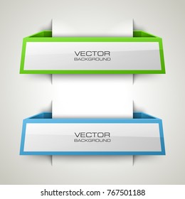 Abstract 3d banner set. Place for your text. Rectangle form two advertising banner poster. Flat banner sharp corner image. Advertising Design shape. label ribbon tag. Two straight arrow ribbon banner