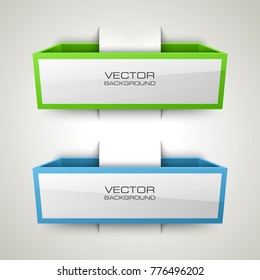 Similar Images Stock Photos Vectors Of Abstract 3d Banner Set Place For Your Text Shape Rectangle Form Two Advertising Banner Poster Flat Paper Banner Image Advertising Design Shape Label Ribbon