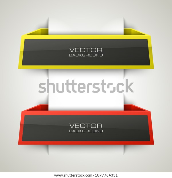 Abstract 3d Banner Set Place Your Stock Vector Royalty Free