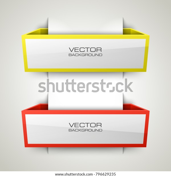 Abstract 3d Banner Set Place Your Stock Vector Royalty Free