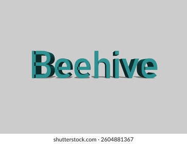 Abstract 3D Beehive Text Effect Design White Background