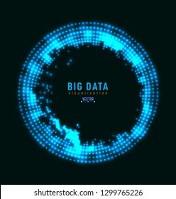 Abstract 3D big data visualization. Tangled graphics data streams. Infographics threads data. Futuristic Social network. Technological vector background. Representation of a business intelligence