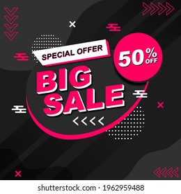 Abstract 3D Big Sales Promotion Banner