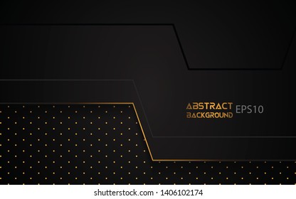 Abstract 3d black and gold texture. Vector design template modern luxury and futuristic technology background for website, advertising, cover, banner, wallpaper