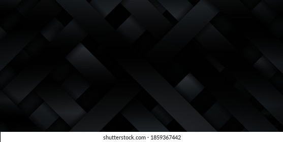 Abstract 3D black gradient metallic diagonal stripes pattern weave background and texture. Vector illustration