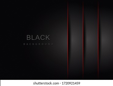 Abstrakte 3D-Ebene mit schwarz-grauem Farbverlauf und Schatten mit Ränder- und Diagonallinien mit Kopienraum für Text. Moderner Luxus. Vektorgrafik