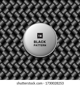 Resumen del patrón de tejido metálico negro 3D sobre fondo oscuro y textura. Ilustración del vector