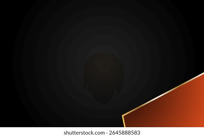 Abstract 3D black and orange techno background overlap layers on dark space with white light effect decoration. Modern template element future style for flyer, card, cover, brochure, or landing page