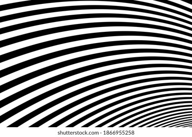 Abstract 3d black and white illusions. Black and white background with an optical fluid wave.  Optical art abstract background wave design black and white. Black and white design.Vector illustration