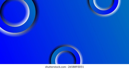 Abstractas fondo azul 3D con círculos degradados en capas y sombras suaves, diseño minimalista moderno. eps10.