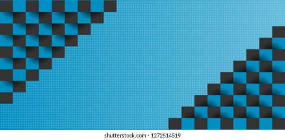 Abstract 3d, Blue and black geometric texture. Vector background paper art style can be used for design art work or website background. Wallpaper background, Advertising. - Vector