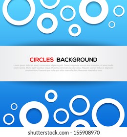 Abstract 3D blue circles background.