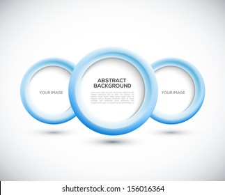 Abstract 3D blue circles background.