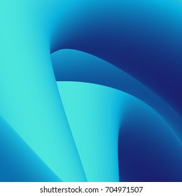 Abstract 3D Blue Curve Lines Vector Background for Presentation