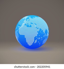 Abstract 3D blue earth sphere design template Eps 10 stock vector illustration