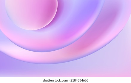 Abstract 3D blue hologram color liquid fluid shape background with copy space. Creative minimal bubble trendy gradient template for cover brochure, flyer, poster, wallpaper, banner web.