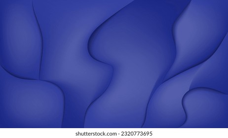 Abstract 3d blue liquid wavy background. Vector illustration