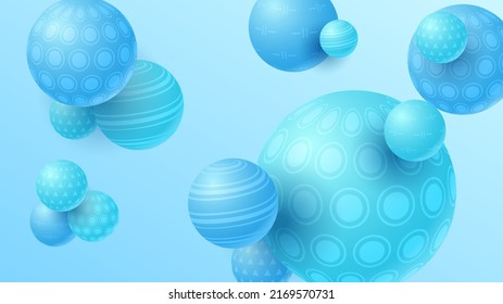 Resumen Fondo 3D Azul Moderno Con Balas Esferas Sombras Fondo De Fondo Decoración Vector Diseño Estilo Decoración Banner