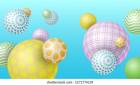 Resumen Fondo 3D Azul Moderno Con Balas Esferas Sombras Fondo De Fondo Decoración Vector Diseño Estilo Decoración Banner