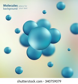 Abstract 3d blue molecules background