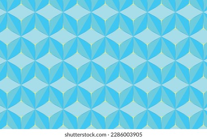 Abstract 3d blue and neon triangle texture background design, modern day 3d background element, vector art illustration