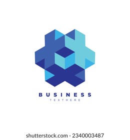 Abstract 3d blue plus logo design for your brand or business