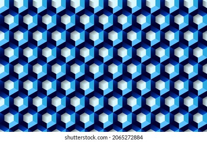 abstract 3D blue polygon grids wallpaper vector background.