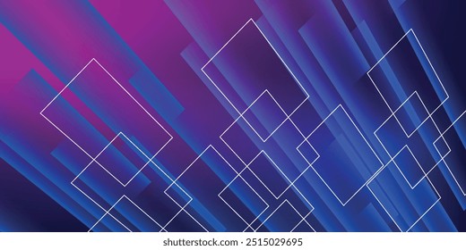 Abstract 3d blue purple color glitch blockchain isometric and digital cloud network technology texture pattern background