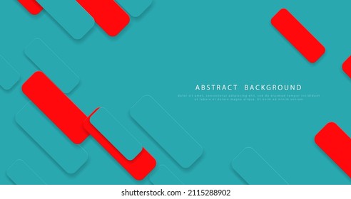 Abstract 3d blue and red geometric background. Futuristic technology digital hi tech concept. Vector illustration