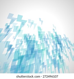 abstract 3d blue scattered lightning vector background, cloudy perspective