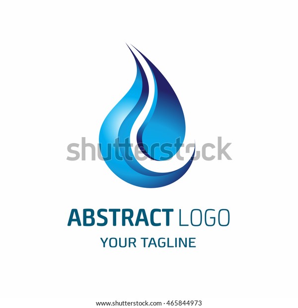 Abstract 3d Blue Water Logo Template Stock Vector (Royalty Free) 465844973
