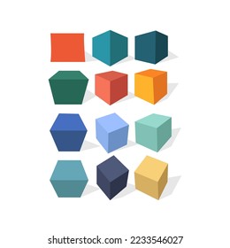 abstract 3d box isolated white background