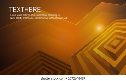 Abstract 3d bright orange vivid background. with modern line. vector illustration