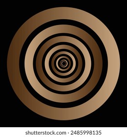 Abstract 3d brown circle layers background with luxury style isolated on black background, futuristic technology concept. vector illustration Top view. EPS editable file.