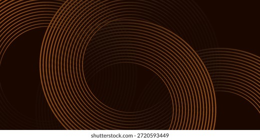 Abstractas tecnología digital de líneas marrones 3D sobre fondo oscuro