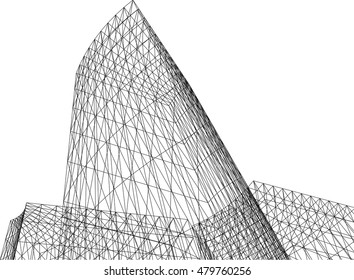 abstract 3d building 