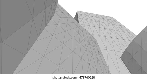 abstract 3d building 