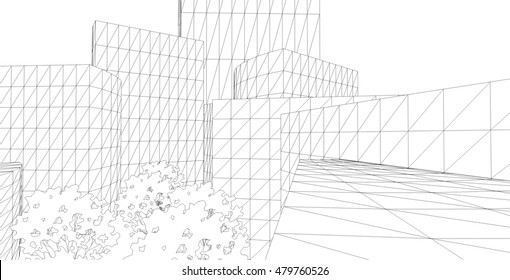abstract 3d building 