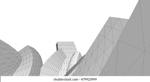 abstract 3d building 