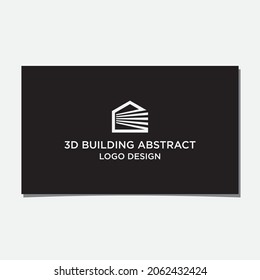 ABSTRACT 3D BUILDING LOGO DESIGN VECTOR