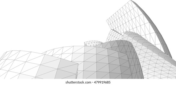 abstract 3d building vector