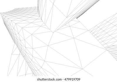 abstract 3d building vector