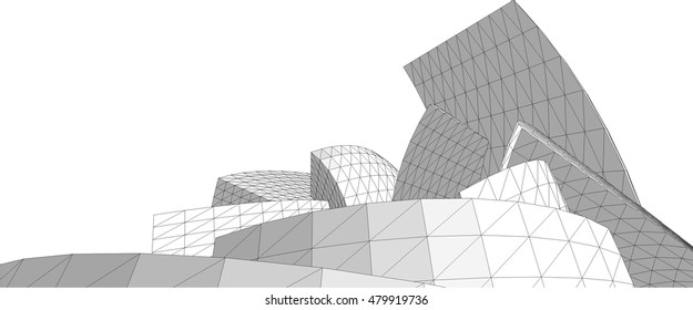 abstract 3d building vector