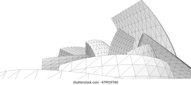 abstract 3d building vector