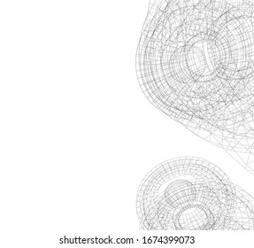 edificios abstractos 3d, dibujo arquitectónico 